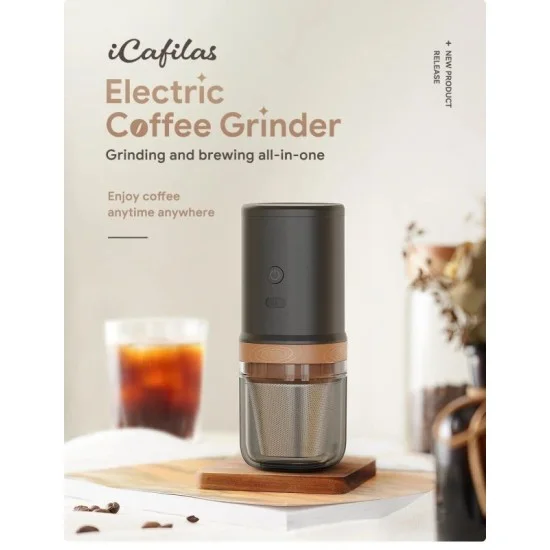 iCafilas Electric Coffee Grinder Coffee Maker - Black 